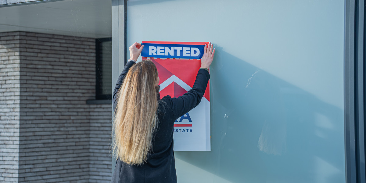 Rented sticker on a property